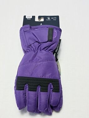 NWT London Fog Purple Ski Gloves Girls 4-6 Year Winter
